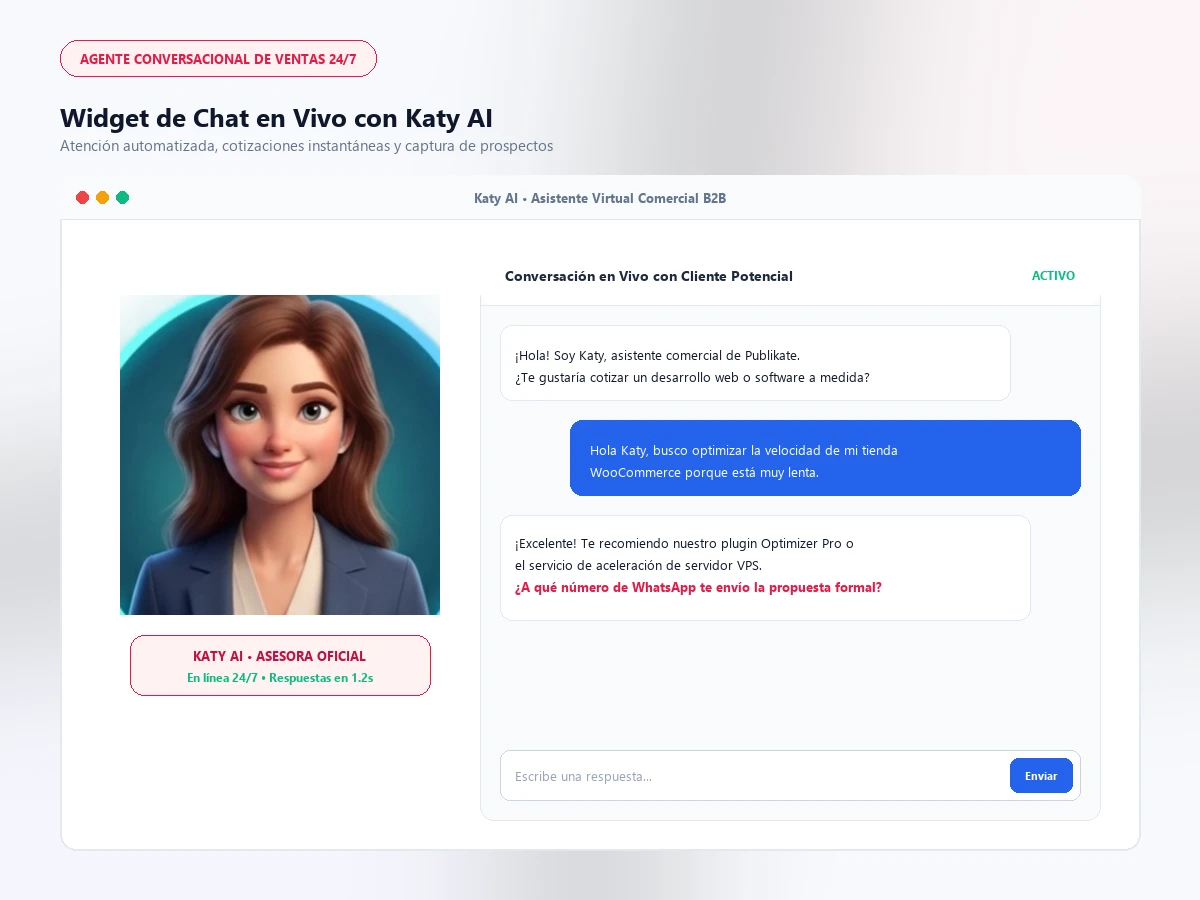 Asistente Virtual con IA B2B y Captura de Prospectos (Katy AI)